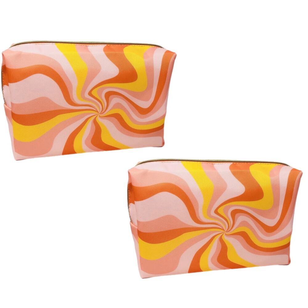 2 x Sephora Nylon Travel Cosmetic Makeup Bag Large 9”X 6.6” X 2.5” ~ NEW